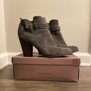 Franco Fortini Gray Suede Lexi Ankle Boots (New)